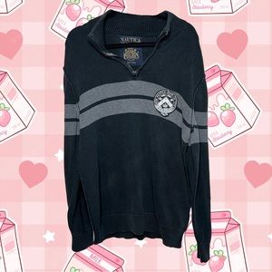 Nautica Y2K Unisex Women’s & Men’s Long Sleeve Striped Pullover Half Zip